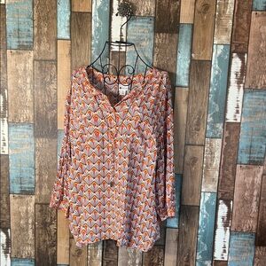 STYLUS Multicolor Geometric Women's rayon tunic top